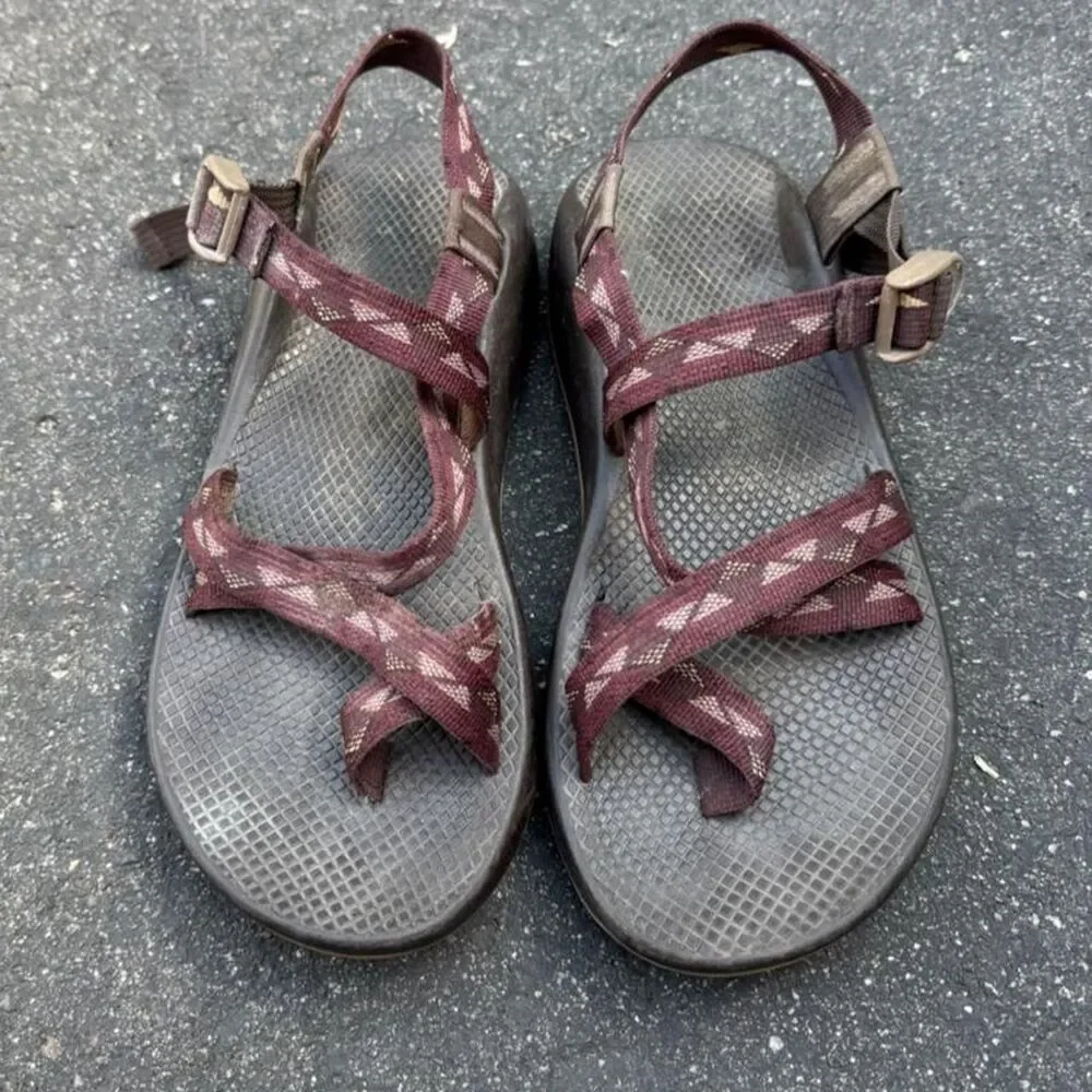Chaco Men's Brown and Burgundy Sandals